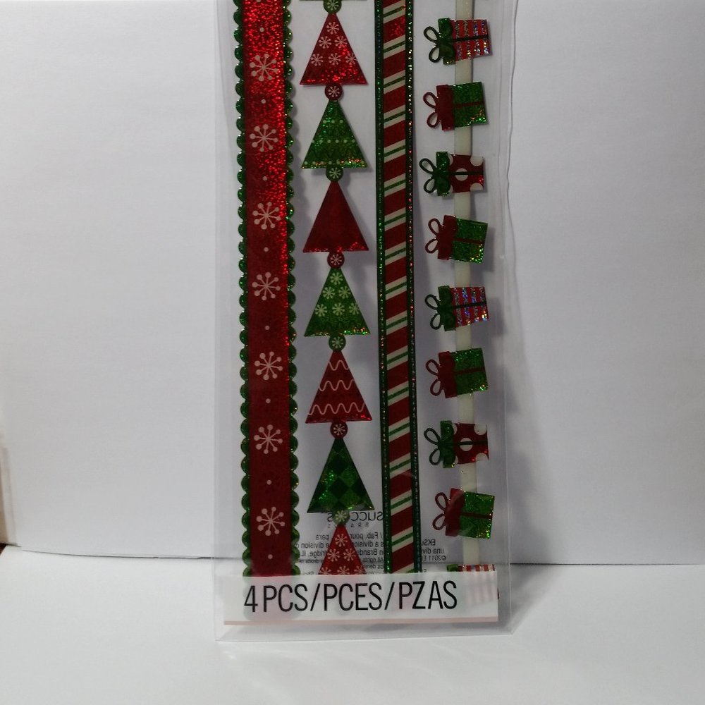 Christmas Sticker Ribbon Tree Gifts Snowflake - Picture 1 of 9